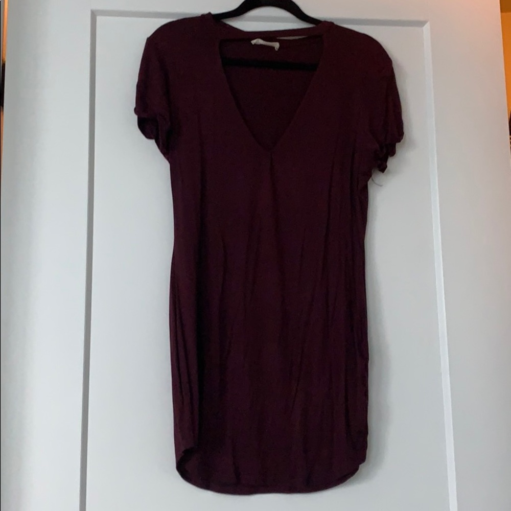Burgundy super short dress